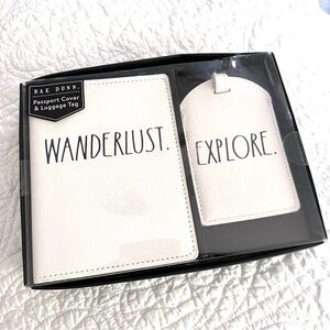 Rae Dunn Passport Cover and Luggage Tag Set White New in Box Travel‎ Vacation